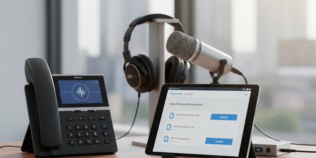 Geluidsfragmenten uploaden Zoek je een manier om jouw VOIP-telefonie ervaring te personaliseren met eigen geluidsfragmenten? In de Clearvox Hosted omgeving maak je dit eenvoudig waar. Of het nu gaat om een professionele welkomstboodschap of een informatieve wachtrijmelding, het uploaden van geluidsfragmenten verhoogt de herkenbaarheid bij jouw bellers. In een paar klikken beheer…