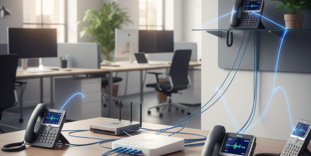 Hoe werkt een zakelijk VoIP abonnement met meerdere toestellen? Met een zakelijk VoIP abonnement met meerdere toestellen bel je eenvoudig via internet en koppel je teams, vestigingen en collega’s moeiteloos aan elkaar. Elk VoIP toestel verbindt met de centrale, waardoor je vaste nummers, doorverbinden, belgroepen en wachtrijen handig beheert, zelfs als iedereen thuis werkt of onderweg is. Deze manier…