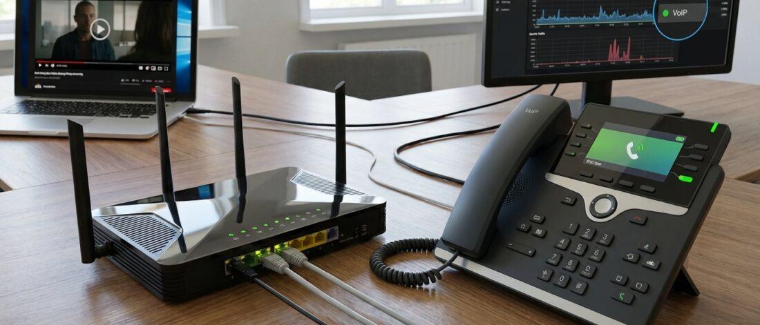 Routers met QoS verbeteren gesprekskwaliteit bij VoIP bellen. Met Quality of Service (QoS) op je router krijgen jouw VoIP gesprekken altijd voorrang in het netwerk, waardoor ruis, vertraging en wegvallende verbindingen verleden tijd zijn. Denk aan duidelijke gesprekken, ook terwijl je huisgenoten video’s streamen of grote downloads starten. Zo haal je het maximale uit Voice over IP, of…