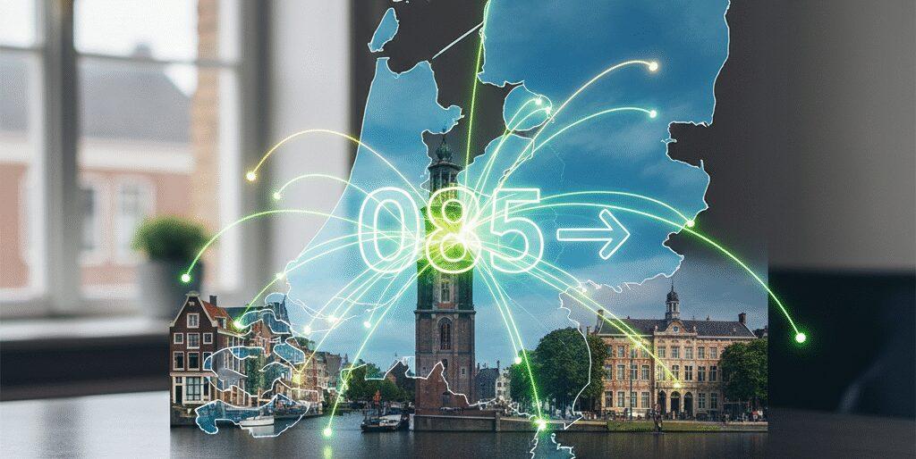 Wat betekent een 085 nummer voor je landelijke positionering? Met een 085 nummer laat je jouw bedrijf landelijk gezien meteen professioneel overkomen. Of je nu opereert vanuit Amsterdam, Groningen of Maastricht, met zo’n nummer ben je niet gebonden aan een locatie – mensen overal in Nederland herkennen het direct als zakelijk. Hierdoor straal je schaalbaarheid, betrouwbaarheid en landelijke dekking…