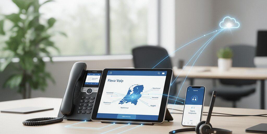 Zakelijke telefonie pakket Bij Flexa Voip kies je een Zakelijke telefonie pakket dat met je meegroeit in Nederland en Belgie. Snel en helder via VoIP en een cloud telefooncentrale. Vast en mobiel samen, Teams integratie, softphone en app, nummerbehoud, keuzemenu, wachtrijen, voicemail naar email, opname, CRM koppeling, rapportages, failover en SLA. Maandabonnement, scherpe…