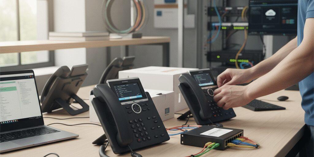 Ip telefoon configuratie service Met onze Ip telefoon configuratie service van Flexa Voip maak je VoIP telefonie snel klaar. Wij zetten SIP accounts, toestellen en je cloud telefooncentrale neer, veilig en stabiel. We doen automatische provisioning, QoS met VLAN en firewall tuning, codecs optimalisatie en beveiliging met SRTP en TLS. Ook IVR, wachtrijen, nummerportering,…