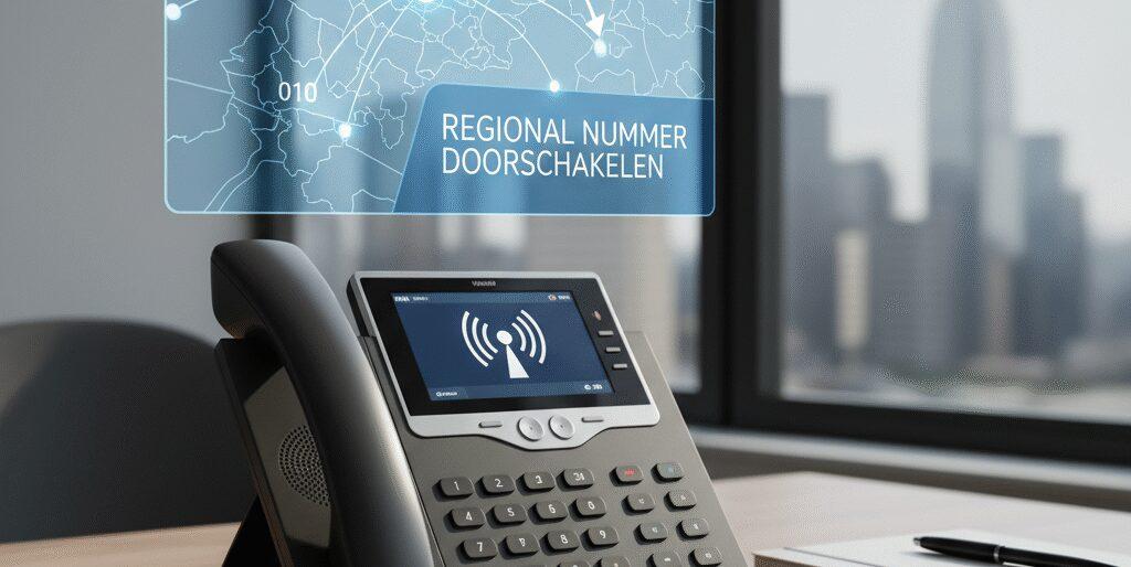 Regionaal nummer doorschakelen Regionaal nummer doorschakelen maakt je lokaal en vertrouwd bereikbaar. Je laat zien dat je uit de buurt belt en alles centraal stuurt. Bij Flexa Voip regelen wij dit snel. Kies een lokaal netnummer zoals 010 Rotterdam, 020 Amsterdam of 02 Brussel. Bouw je belplan met IVR, belgroepen, wachtrij, openingstijden, voicemail…