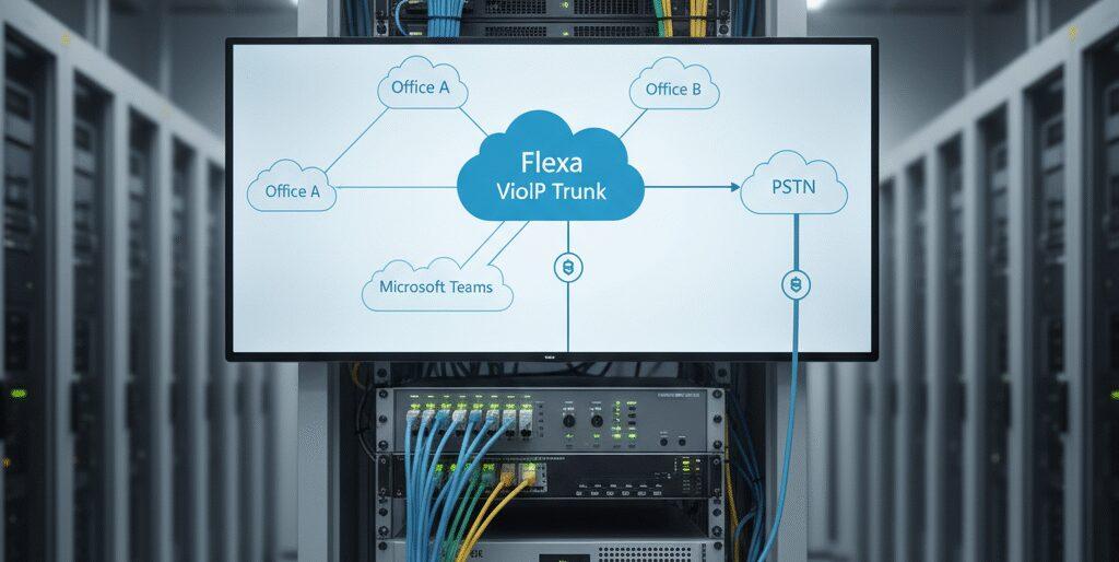 Sip trunk zakelijk Bij Flexa Voip is Sip trunk zakelijk simpel. Je koppelt je telefooncentrale of cloud PBX aan onze VoIP trunk voor schaalbaarheid, lagere kosten en heldere gesprekken. Met nummerbehoud, Microsoft Teams integratie, failover, redundantie, SBC, encryptie en een SLA blijf je veilig en bereikbaar in Nederland en België, ook tijdens storing…