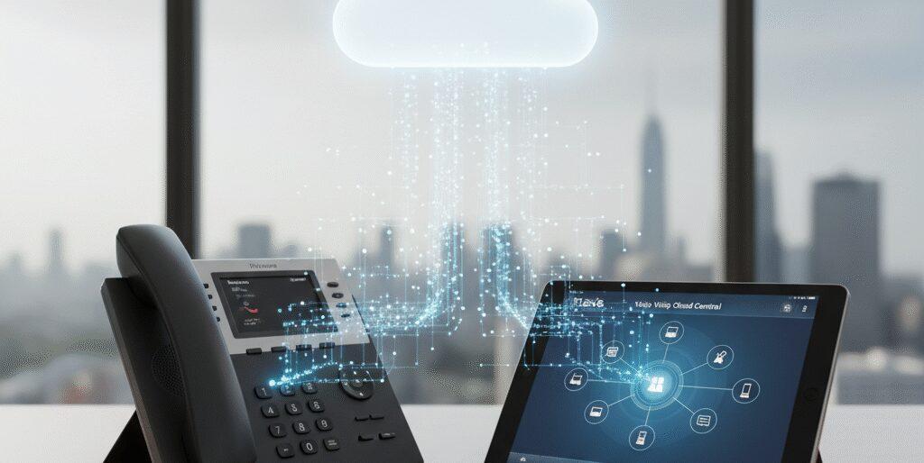 Vaste telefoon voor cloud telefonie Met Vaste telefoon voor cloud telefonie maak je bellen slim. Wij van Flexa Voip koppelen je bureautoestel en softphone aan een hosted telefooncentrale via VoIP. Met Vaste telefoon voor cloud telefonie krijg je IP telefoons en DECT die meteen werken, plus mobiele app, keuzemenu, belgroepen, wachtrijen, voicemail naar e mail,…