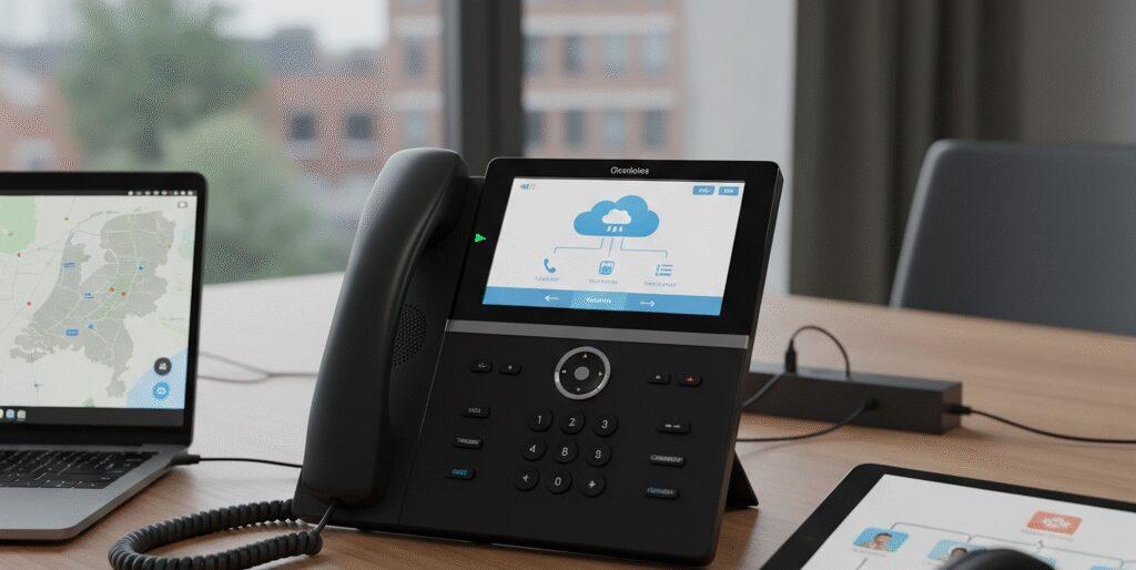 Zakelijke bureautelefoon voip Bij Flexa Voip krijg je Zakelijke bureautelefoon voip die werkt als slimme telefooncentrale in de cloud. Je belt via internet met IP telefoons of een softphone, in Nederland en België. Je krijgt belgroepen, wachtrij, keuzemenu, voicemail, opname, CRM koppeling, Microsoft Teams integratie, vast mobiel, SIP trunk en snelle nummerportering in…