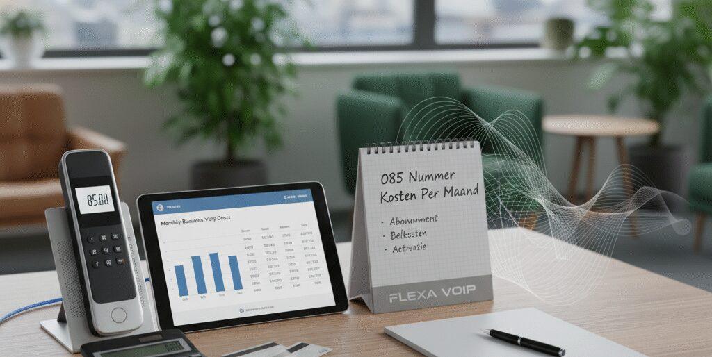 Zoek je 085 nummer kosten per maand zakelijk.​ Bij Flexa Voip krijg je inzicht in 085 nummer kosten per maand zakelijk rond abonnement, beltarief en activatie, zodat je weet wat je betaalt.​ Wij bundelen 085 nummer, onbeperkt bellen, doorschakelen, IVR, wachtrij, voicemail e mail en gespreksopname in onze VoIP telefooncentrale.​&hellip;