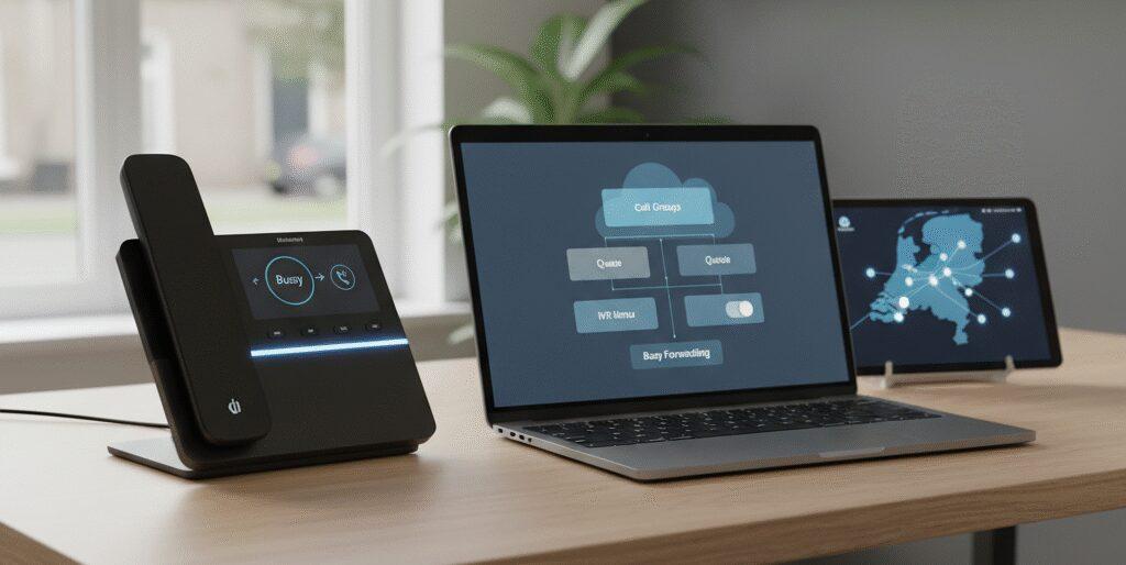 Doorschakeling bij bezet zzp regel je met Flexa Voip.​ Wij zijn je telefooncentrale met VoIP in de cloud, zodat je bereikbaarheid in Nederland en Belgie altijd klopt.​ Stel belgroepen, wachtrij en keuzemenu in.​ Kies Busy on Busy, voicemail, antwoordservice of doorschakelen naar mobiel.​ Met tijdschema, nummerweergave en CRM of Teams&hellip;