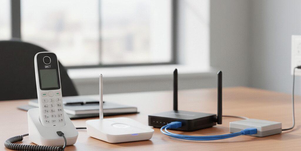 Het klinkt misschien ingewikkeld, maar dat valt reuze mee. Je gebruikt een draadloze DECT handset die is gekoppeld aan een basisstation. Dit station hangt aan je router of VoIP-centrale, waardoor je via internet belt in plaats van met een traditionele analoge lijn. Zo ben je thuis net zo flexibel als&hellip;