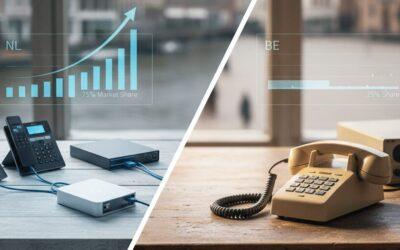 Wat zijn de verschillen in marktaandeel van voip tussen nl en be?
