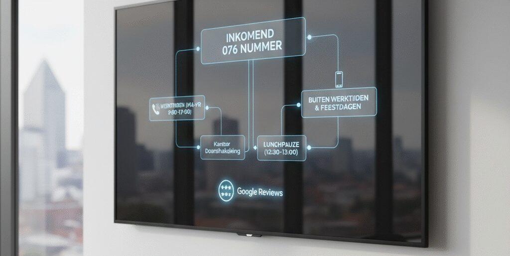 Wij van Flexa Voip als telefooncentrale helpen je met Doorschakeling op basis van tijd 076 nummer.​ Je stuurt gesprekken door in Nederland en België.​ Google reviews vijf op vijf.​ Je stelt openingstijden, lunch en feestdagen in, kiest keuzemenu IVR, wachtrij en voicemail, en maakt een belplan met noodroute naar mobiel&hellip;