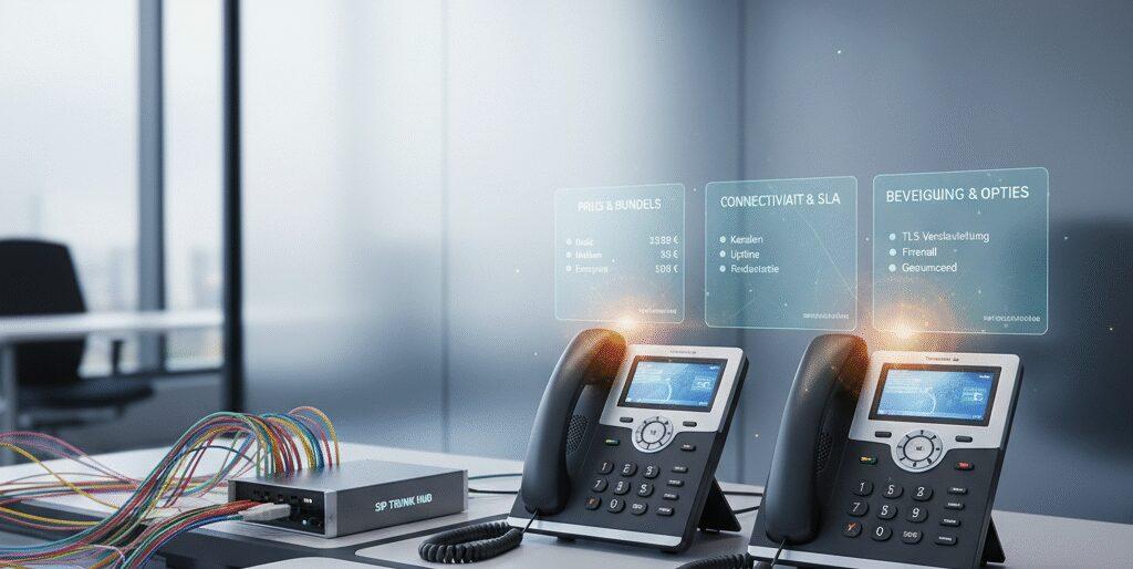 Sip trunk vergelijken doe je slim met Flexa Voip, jouw VoIP trunk expert.​ We helpen je als telefoniepartner in Nederland en België.​ We vergelijken prijzen, bundels, beltarieven, kanalen, SLA, uptime, redundantie, failover, beveiliging met TLS en SRTP, nummerportering, QoS, latency en jitter voor jouw situatie.​ Compatibel met 3CX, Microsoft Teams,&hellip;