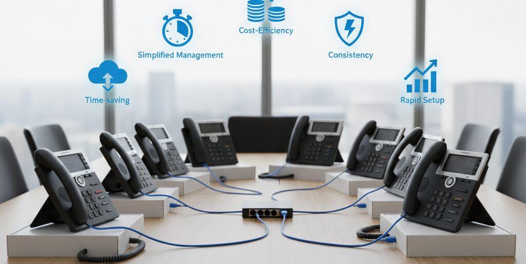 Zoek je naar praktische info over de 8 voordelen van provisioning bij VoIP telefoons? Dan ben je hier op de juiste plek. Met provisioning maak je het installeren en beheren van je VoIP toestellen supersimpel. Je hebt geen gedoe meer met handmatige instellingen voor elke telefoon, wat perfect is als&hellip;
