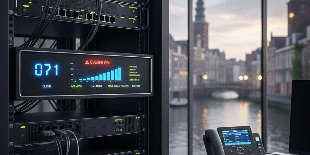 Wij helpen je met een Wachtrij met overflow 071 nummer die pieken opvangt.​ Ideaal voor netnummer 071 in regio Leiden via onze VoIP telefooncentrale.​ Wij combineren wachtrij, overflow, IVR keuzemenu, callback, skill based routing, wachtmuziek, SIP trunk en failover naar mobiel of team.​ Je behoudt je 071 nummer.​ Met Flexa&hellip;