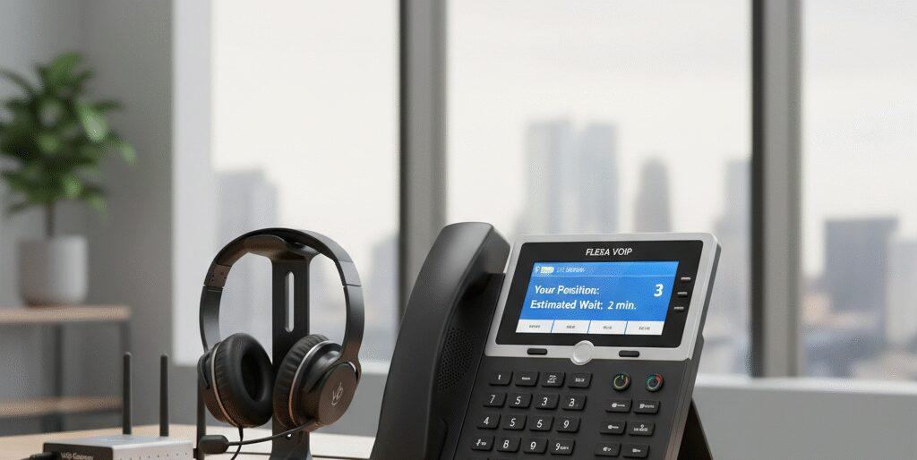 Met Wachtrij met positie melding hoor je direct je plaats in de rij en de verwachte wachttijd.​ Je blijft rustig en weet waar je aan toe bent.​ Wij zijn Flexa Voip.​ Onze VoIP telefooncentrale voor Nederland en België geeft een heldere Wachtrij met positie melding met realtime updates, keuzemenu, muziek&hellip;